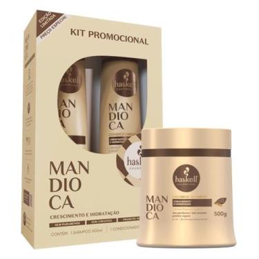Imagem de Kit Haskell Mandioca  Shampoo 500ml + Condicionador 500ml + Máscara de