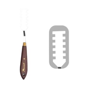 Imagem de Espátula Flexível De Aço Inoxidável Com Cabo De Madeira Para Pintura, 