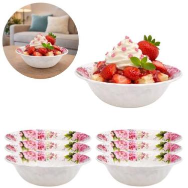 Imagem de 6 Tigelas Melamina 15,2cm Floral Ideal Mesa Posta Residencial - Emilar