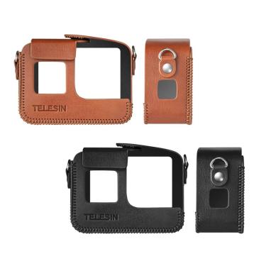 Imagem de Case GoPro Hero 8 Black em Couro Sintético com Cordão Pescoço Telesin