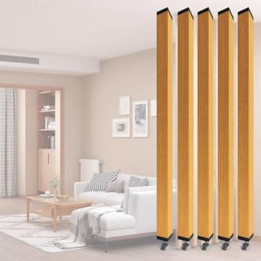 Imagem de Divisórias de parede de metal - Postes de separação do chão ao teto, alturas ajustáveis de 1,2 m a 2,4 m, pacote com 5, ideal para decoração de casa e escritório, privacidade e gerenciamento de espaço