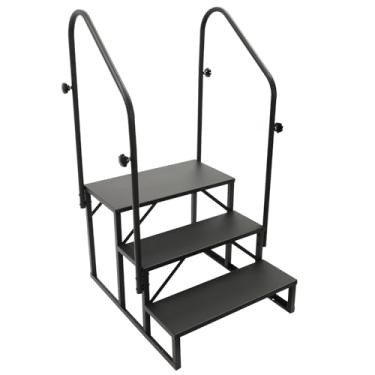 Imagem de Escadas com corrimãos - Escadas de RV portáteis antiderrapantes para banheira de hidromassagem, casa, 5ª roda, campista - Design seguro e durável para uso externo - Vários estilos disponíveis