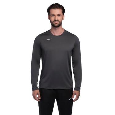 Imagem de Camiseta de Treino Manga Longa Mizuno Energy 2.0 Masculina, Cinza, GG
