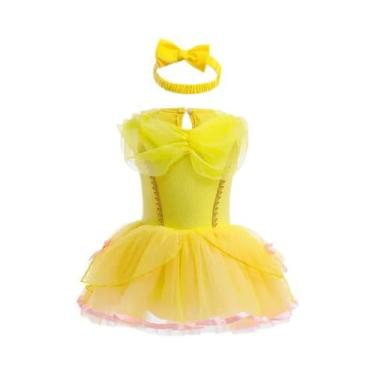 Imagem de Macacão Infantil De Princesa Para Meninas Com Faixas Para a Cabeça, Ro
