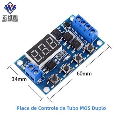 Imagem de Módulo De Controle De Temporização Digital LED Dual MOS 12V 24V Com Re