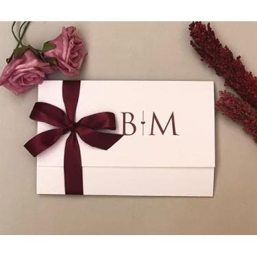 Imagem de Convites de Casamento Retangular Personalizados com Envelope, 10 Unidades, Laço Decorativo