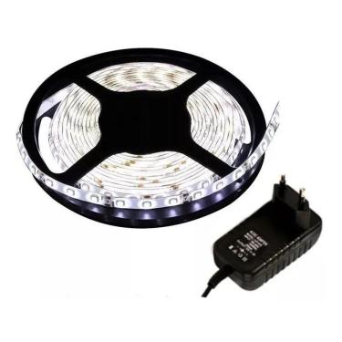 Imagem de Kit Fita Super Led Branco Frio 5 Metros + Fonte 12V