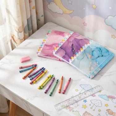 Imagem de Caderno capa dura marmorizado A5 B5 A4 para anotações, caderno sem pauta ou pautado, caderneta estilo couro, caderno de anotações, caderno 96 folhas capa dura espiral (Marmorizado Glitter-A4)