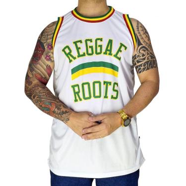 Imagem de Regata Basquete M10 Plus Size Reggae Roots Aero-Dry Branco-Masculino