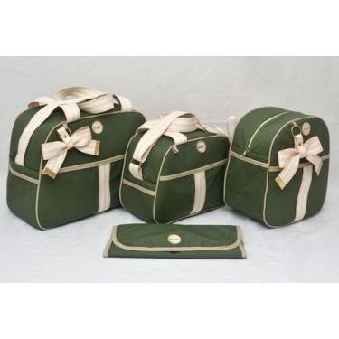 Imagem de Kit Bolsa Maternidade Menino 4 Peças Luxo Verde Militar - Isadora Baby