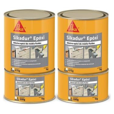 Imagem de Kit 2 Adesivo Sikadur Epoxi Lata 1KG Sika