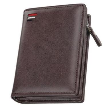 Imagem de Carteira Social Moderna Unissex com Zíper, Porta Moedas, Compartimentos para Cartões e Dinheiro-Unissex