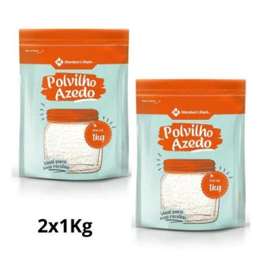 Imagem de Kit 2 sacos polvilho azedo member's mark pouch 1kg  essencial para pãe