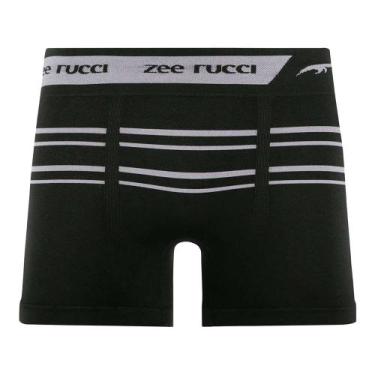 Imagem de Cueca Boxer Listrada Sem Costura Preta - Zee Rucci, G