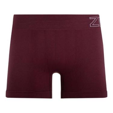Imagem de Cueca Boxer Plus Size Lisa ZR no cós sem Costura Bordeaux - Zee Rucci,