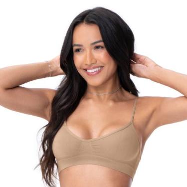 Imagem de Sutiã Top Comfort Areia sem Costura com Alças Reguláveis - Zee Rucci, 