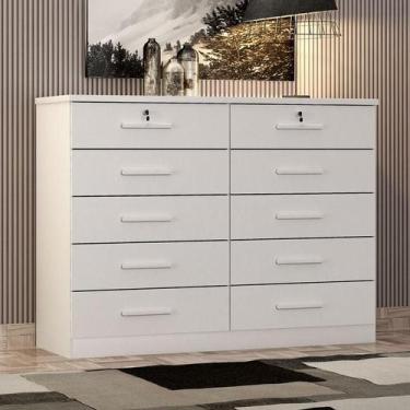 Imagem de Cômoda Gaveteiro Ambiente Milão com Chave Neve - Novo Horizonte