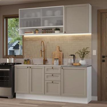 Imagem de Armário de Cozinha Compacta 180 cm Branco/Crema Vik Madesa 03, Branco/