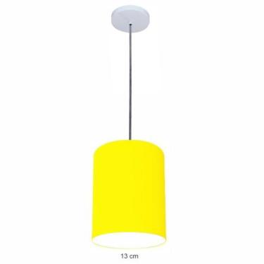 Imagem de Luminária Pendente Vivare Free Lux Md-4104 Cúpula em Tecido, Amarelo, 
