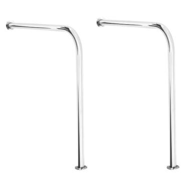 Imagem de Kit 2 Barras De Apoio Em L 60x70 Para Vaso Sanitário De Alumínio - AD 