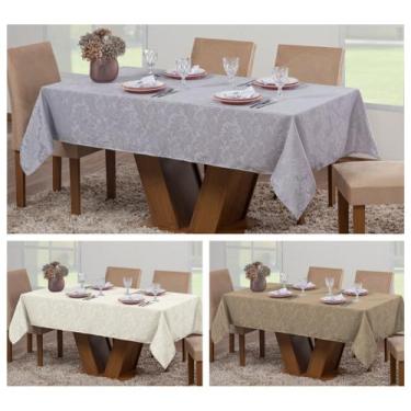 Imagem de Kit 3 Toalhas Mesa Luxo Retangular Sala Jantar 6 Lugares Jacquard - Ra