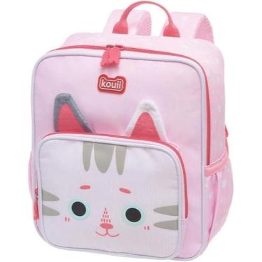 Imagem de Mochila De Costas Escolar Infantil Kouii Filhotiis Gato Rosa Pacific