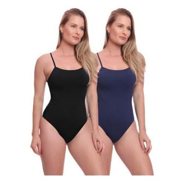 Imagem de Kit 2 Maiôs Natação Hidroginástica Regulagem Piscina Fitness - Bras E 