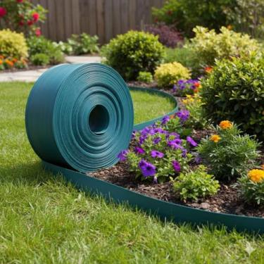 Imagem de Limitador de Grama Plástico Flexível Verde 50m Jardim Paisagismo - Lim