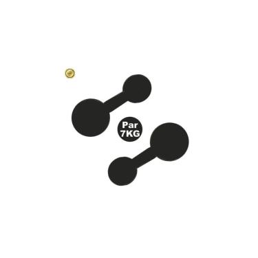 Imagem de Par Halter Super Premium Bola Pintado 7kg Peso Musculação-Unissex