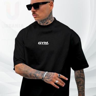 Imagem de Camiseta Oversized Vermelha Over GYM 100 Algodão Premium Streetwear Academia Gola Redonda-Unissex