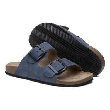 Imagem de Papete An Sandalia Chinelo Azul  Em Couro Do 34 Ao 44 - AN Boots, Azul
