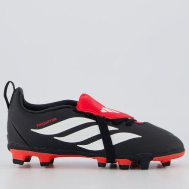 Imagem de Chuteira Adidas Predator Club Campo Juvenil Preta e Vermelha, 35