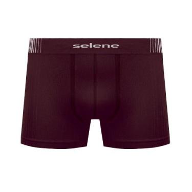 Imagem de Cueca Boxer Infantil Selene Microfibra Sem Costura Menino, Vinho, G