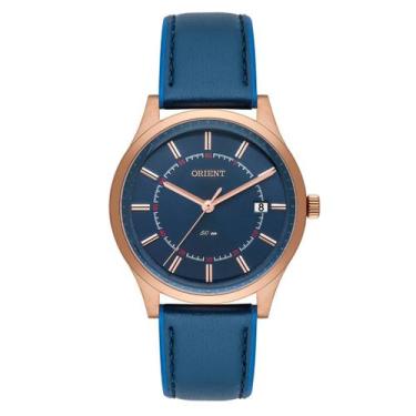 Imagem de Relogio orient feminino azul couro azul frsc1012 d1da cor:azul, AZUL