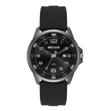 Imagem de Relógio Seculus Masculino Esportivo Pulseira Silicone Prata 5ATM