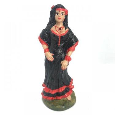 Imagem de Imagem Cigana Preta e Vermelha Escultura Resina 15 Cm - Lua Mistica