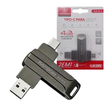 Imagem de Pendrive 4GB Tipo-C para USB 3.0 Unidade Flash de Alta Velocidade Kapbom