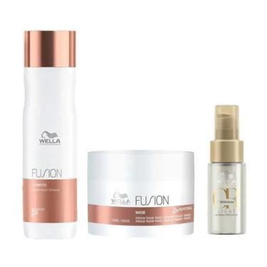 Imagem de Wella Kit Fusion Shampoo + Máscara + Oil Reflections 30ml - Wella Prof