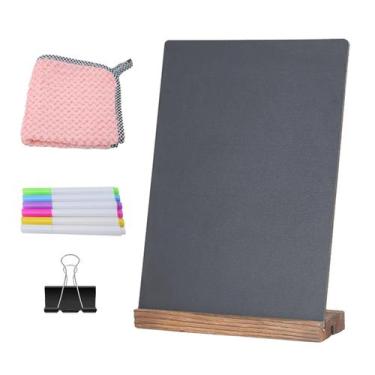 Imagem de Lousa de mesa 22 x 30 cm com base de madeira - newnewshow
