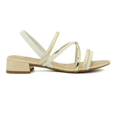 Imagem de Sandalia Dakota Original Salto Baixo Elastico Feminino 342, 36, Dourad