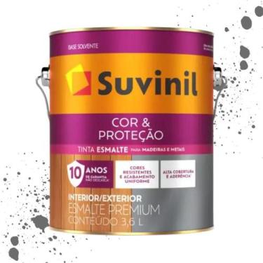 Imagem de Esmalte Cor E Proteção Fosco Preto Suvinil 3,6L - SUVINIL COATHING S/A
