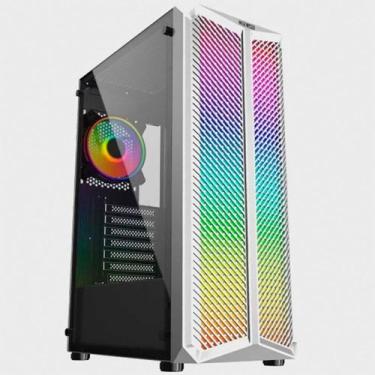 Imagem de Gabinete Gamer OEX Haven GH300 Branco Tipo ATX Lateral em Vidro, Branc