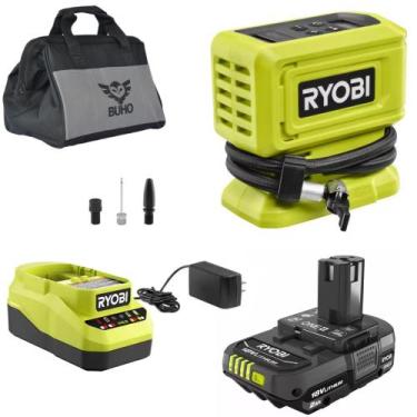 Imagem de Bomba de Ar Buho Ryobi 18V Inflador Sem Fio com Kit Completo