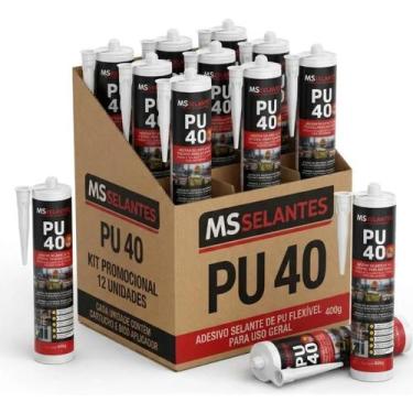 Imagem de Kit 12 cartucho pu 40 branco 400gr ms selante - MS SELANTES