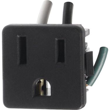 Imagem de The Hillman Group 55222 Tomada de 2 polos/3 fios preta com chumbo, pacote com 2