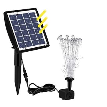 Imagem de Yajun Fonte solar, bomba de água, plugue de aterramento, 6 V, 2 W, painel solar, impermeável, bocal pulverizador, decoração de jardim,
