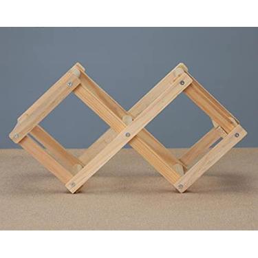 Imagem de Suporte de garrafa de vinho estilo europeu suporte de vinho dobrável de madeira maciça rack de madeira para armazenamento de vinho estante de exibição doméstico empilhável (cor: 1)