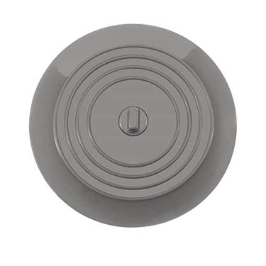 Imagem de 1 peça cor pura silicone 15 cm multifuncional plugue de pia formato redondo tampa de dreno de piso para cozinha banheiro plugue plug, cinza