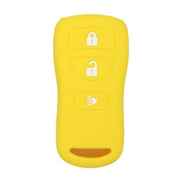 Imagem de SEGADEN Capa Protetora de Silicone Capa Suporte de Pele Jaqueta Compatível com NISSAN 3 Botões Controle Remoto Fob CV2507SEGADEN amarelo CV2507YL