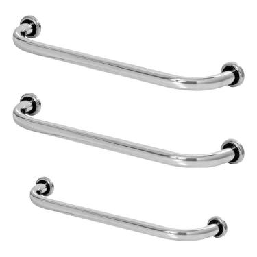 Imagem de Kit 3 Barras De Apoio Para Banheiro 2 - 40cm E 1 - 80cm